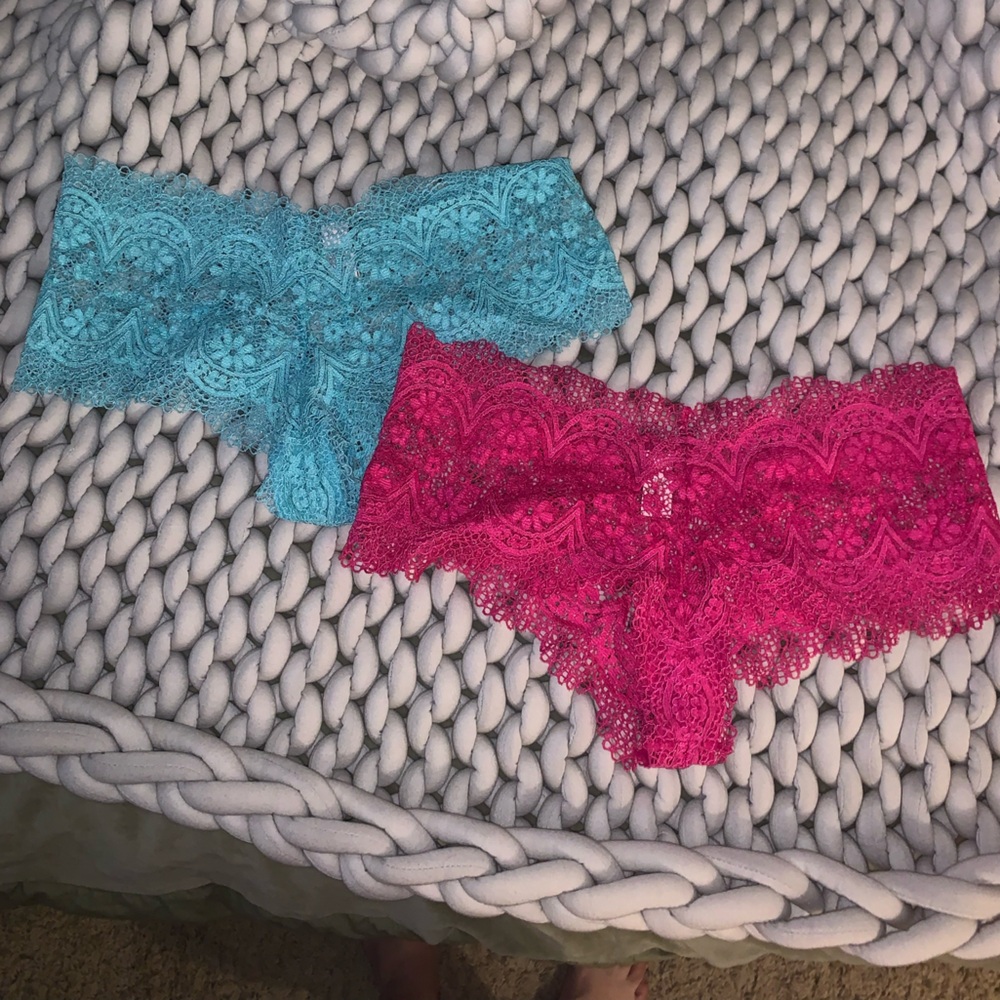 Pink and Blue Lace Panty Set